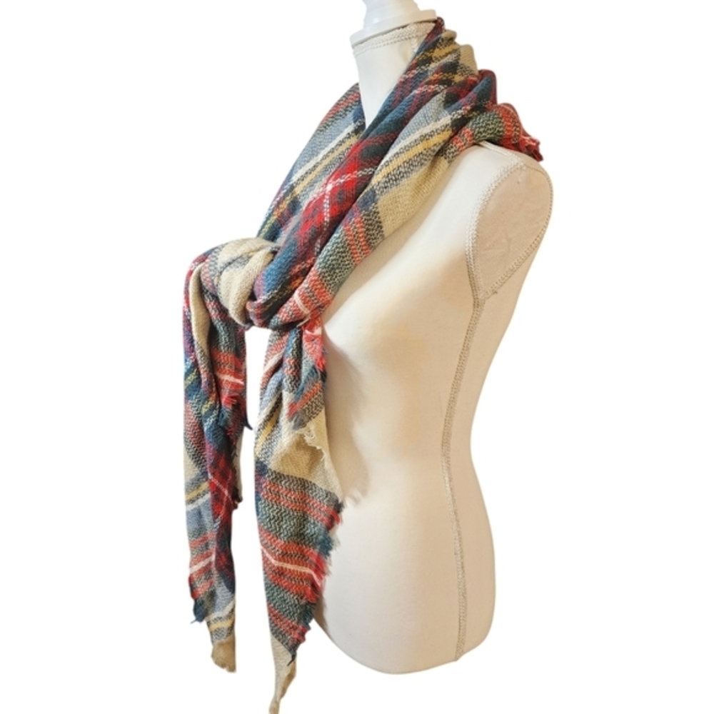Plaid knit scarf - Picture 2 of 2